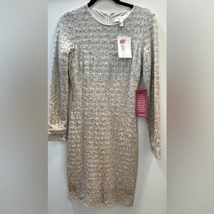 BADGLEY MISCHKA Sequin Evening Dress | Ombré Silver Gold